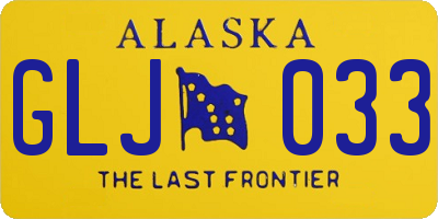 AK license plate GLJ033