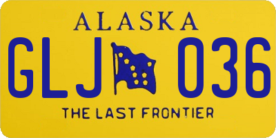 AK license plate GLJ036