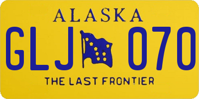 AK license plate GLJ070