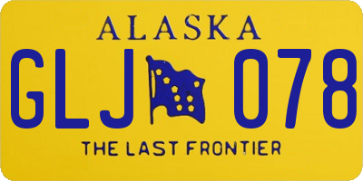 AK license plate GLJ078