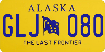 AK license plate GLJ080