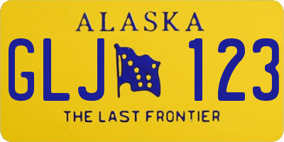 AK license plate GLJ123