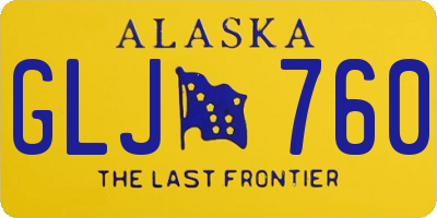 AK license plate GLJ760