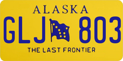 AK license plate GLJ803