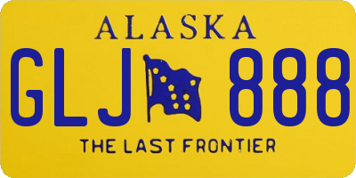 AK license plate GLJ888