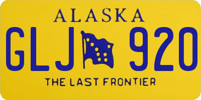 AK license plate GLJ920