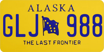 AK license plate GLJ988
