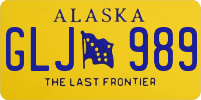 AK license plate GLJ989