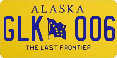 AK license plate GLK006