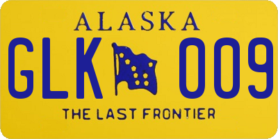 AK license plate GLK009