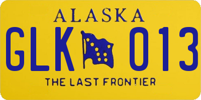 AK license plate GLK013