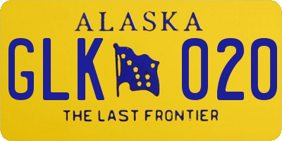 AK license plate GLK020