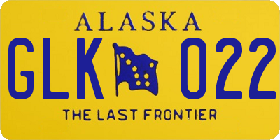 AK license plate GLK022