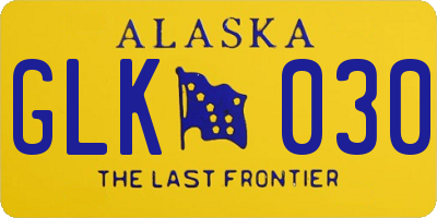 AK license plate GLK030