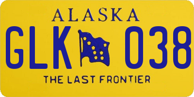 AK license plate GLK038
