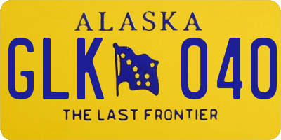 AK license plate GLK040
