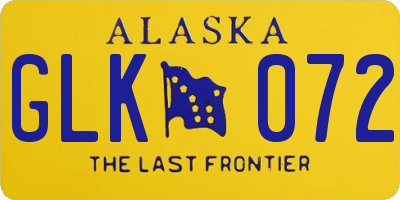 AK license plate GLK072