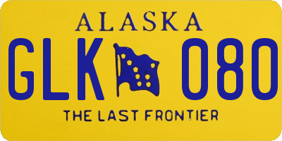 AK license plate GLK080