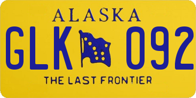 AK license plate GLK092