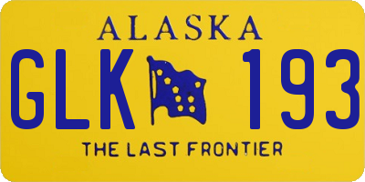 AK license plate GLK193