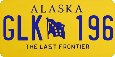 AK license plate GLK196