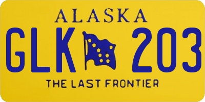 AK license plate GLK203