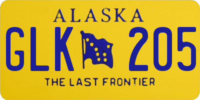 AK license plate GLK205