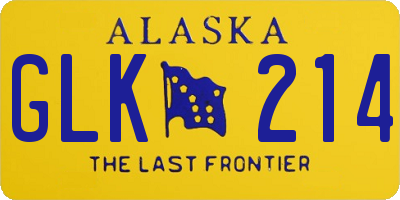 AK license plate GLK214