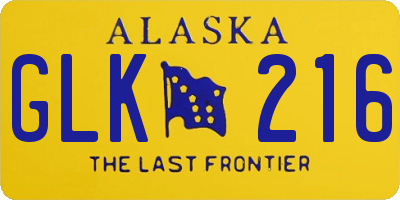 AK license plate GLK216