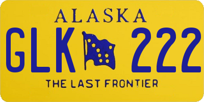 AK license plate GLK222