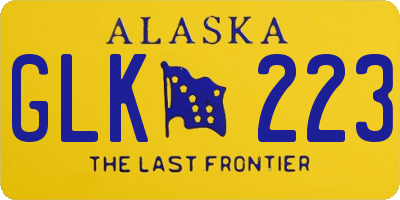 AK license plate GLK223