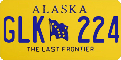 AK license plate GLK224