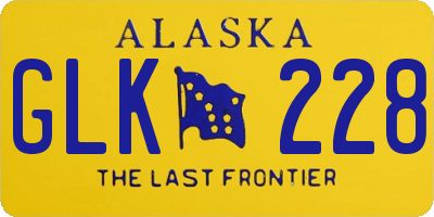 AK license plate GLK228