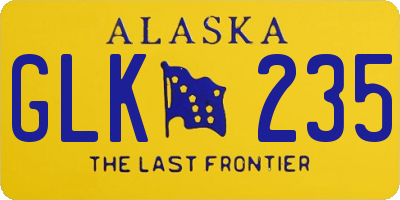 AK license plate GLK235