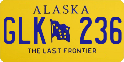 AK license plate GLK236