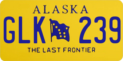 AK license plate GLK239