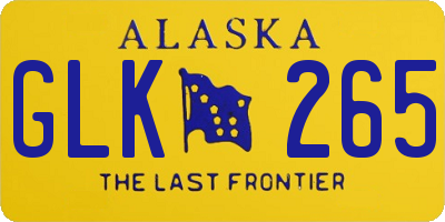 AK license plate GLK265