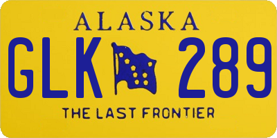 AK license plate GLK289