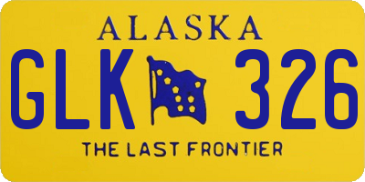 AK license plate GLK326