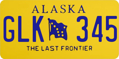 AK license plate GLK345