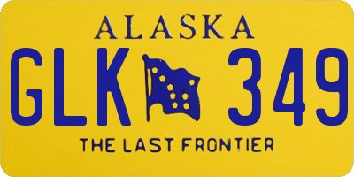 AK license plate GLK349