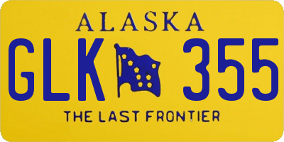 AK license plate GLK355