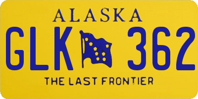 AK license plate GLK362
