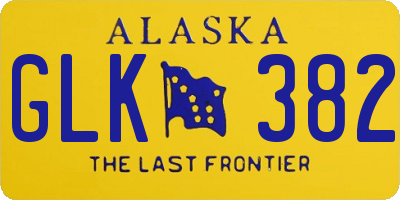 AK license plate GLK382