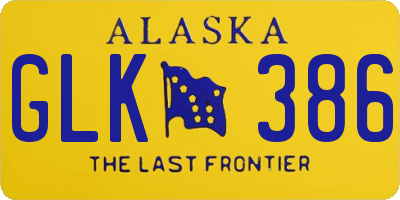 AK license plate GLK386