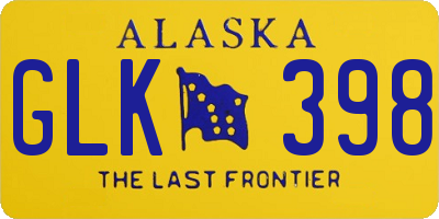 AK license plate GLK398