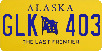 AK license plate GLK403