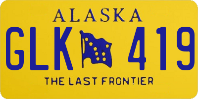 AK license plate GLK419