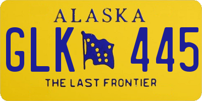 AK license plate GLK445