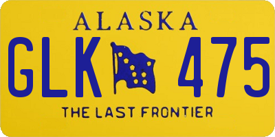 AK license plate GLK475